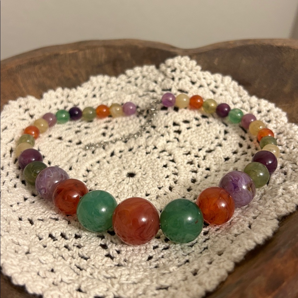 Vintage Multicolor Beaded Necklace